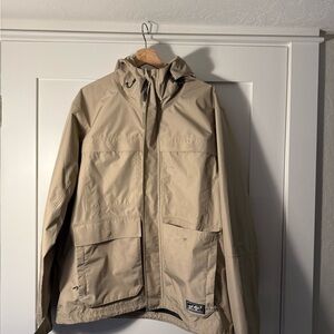 Eddie Bauer Men's Large Tan Hooded Raincoat
